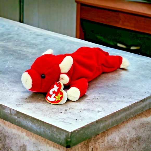 Ty Beanie Baby Plush Snort the Bull 4002 Rare 1995 Multiple Error PVC Pellet Vtg - Picture 1 of 14